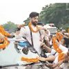 हाजीपुर से आशीर्वाद यात्रा शुरू करते चिराग पासवान।