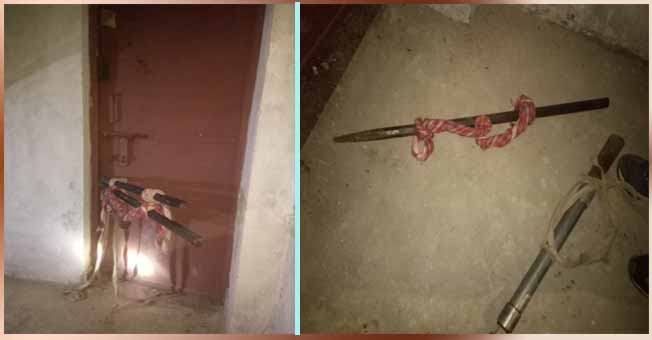 रोहतास जिले के तिलौथू बाजार में मौका ए वारदात से बरामद सेंधमारी का सामान।
