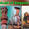 सम्राट अशोक का कैरिकेचर व डीपी सिन्हा की विवादित पुस्तक का आवरण।